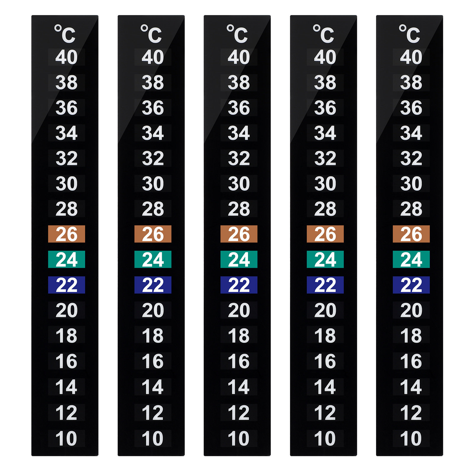 Temperature Strip Thermometer - Bandelettes de température à cristaux liquides