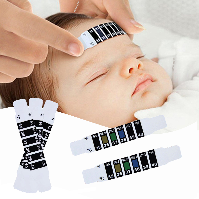 Temperature Strip Thermometer - 10 pièces front tête bande thermomètre