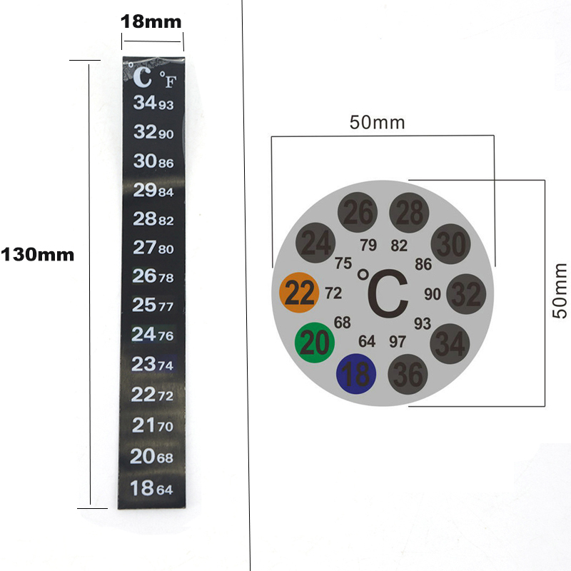 Temperature Strip Thermometer - Bande adhésive pour Aquarium, autocollant pour
