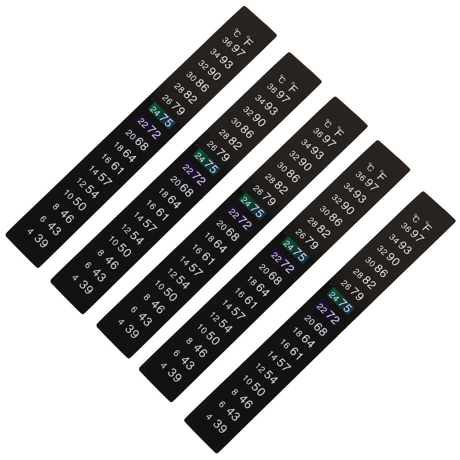Temperature Strip Thermometer - 5 pièces de bandelettes adhésives thermométriques